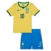 Camiseta Brasil Vinicius Junior #10 Primera Equipación Replica Mundial 2026 para niños mangas cortas (+ Pantalones cortos)